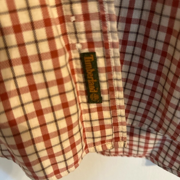 Timberland checkered button down long sleeve causal dress down shirt men L - Picture 3 of 8
